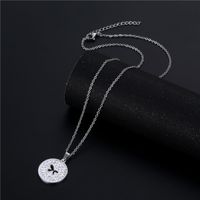 Wholesale Jewelry Simple Hollow Butterfly Round Pendant Stainless Steel Necklace Nihaojewelry main image 5