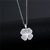 Wholesale Jewelry Simple Four-leaf Clover Pendant Stainless Steel Necklace Nihaojewelry main image 3