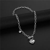 Wholesale Jewelry Retro Heart-shaped Pendant Ot Buckle Stainless Steel Necklace Nihaojewelry main image 1