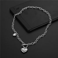 Wholesale Jewelry Retro Heart-shaped Pendant Ot Buckle Stainless Steel Necklace Nihaojewelry main image 3