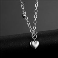 Wholesale Jewelry Retro Heart-shaped Pendant Ot Buckle Stainless Steel Necklace Nihaojewelry main image 4