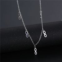 Wholesale Jewelry Retro 8 Shape Tassel Stainless Steel Necklace Nihaojewelry main image 5