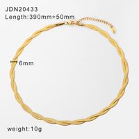 Wholesale Jewelry Simple Crossed Flat Snake Chain Stainless Steel Necklace Nihaojewelry sku image 1