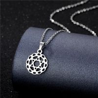 Wholesale Jewelry Simple Hollow Geometric Pendant Stainless Steel Necklace Nihaojewelry sku image 14
