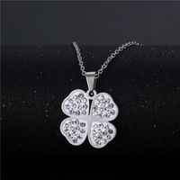 Wholesale Jewelry Simple Four-leaf Clover Pendant Stainless Steel Necklace Nihaojewelry sku image 1