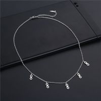 Wholesale Jewelry Retro 8 Shape Tassel Stainless Steel Necklace Nihaojewelry sku image 1