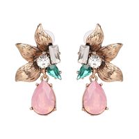 Nihaojewelry Wholesale Jewelry New Alloy Colorful Diamond Flower-shaped Earrings main image 1