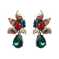 Nihaojewelry Wholesale Jewelry New Alloy Colorful Diamond Flower-shaped Earrings main image 3