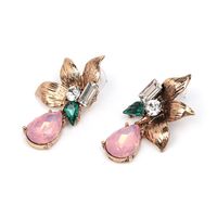 Nihaojewelry Wholesale Jewelry New Alloy Colorful Diamond Flower-shaped Earrings main image 4