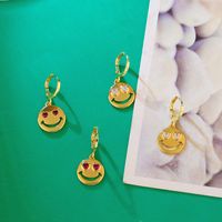 Nihaojewelry Wholesale Jewelry Simple Peach Heart Eye Expression Copper Earrings main image 5