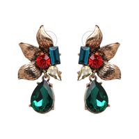 Nihaojewelry Wholesale Jewelry New Alloy Colorful Diamond Flower-shaped Earrings sku image 2