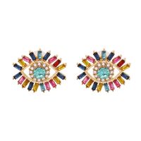 Nihaojewelry Wholesale Jewelry New Angel Eye Colorful Diamonds Earrings sku image 2