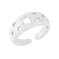 Wholesale Jewelry Simple Candy Color Hollow Five-pointed Star Copper Ring Nihaojewelry sku image 1