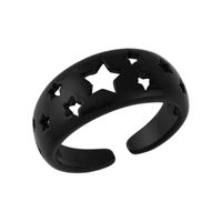 Wholesale Jewelry Simple Candy Color Hollow Five-pointed Star Copper Ring Nihaojewelry sku image 5