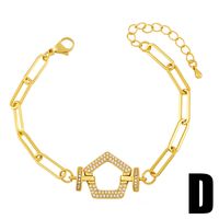 Nihaojewelry Wholesale Jewelry New Simple Thick Chain Geometric Five-pointed Star Palm Bracelet sku image 4