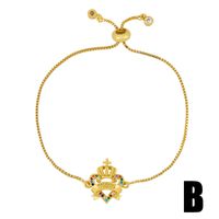 Nihaojewelry Wholesale Jewelry Letter Heart-shaped Colored Zircon Adjustable Pull Bracelet sku image 1