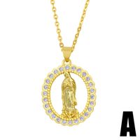 Nihaojewelry Wholesale Jewelry New Heart-shaped Diamond-studded Virgin Mary Necklace sku image 1