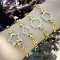 Nihaojewelry Wholesale Jewelry New Simple Thick Chain Geometric Five-pointed Star Palm Bracelet main image 1