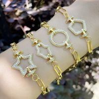 Nihaojewelry Wholesale Jewelry New Simple Thick Chain Geometric Five-pointed Star Palm Bracelet main image 2