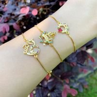 Nihaojewelry Wholesale Jewelry Letter Heart-shaped Colored Zircon Adjustable Pull Bracelet main image 3