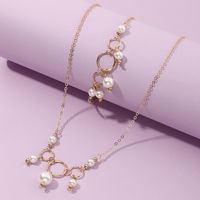Nihaojewelry Wholesale Jewelry Fashion Ring Pearl Pendant Necklace Bracelet Set main image 1