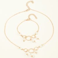Nihaojewelry Wholesale Jewelry Fashion Ring Pearl Pendant Necklace Bracelet Set sku image 1
