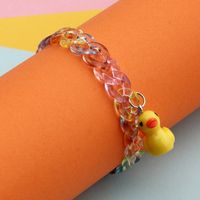 Nihaojewelry Wholesale Jewelry Simple Acrylic Transparent Chain Little Yellow Duck Pendant Bracelet main image 1