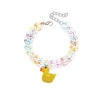 Nihaojewelry Wholesale Jewelry Simple Acrylic Transparent Chain Little Yellow Duck Pendant Bracelet main image 7