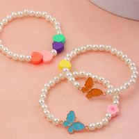 Nihaojewelry Wholesale Jewelry Heart Beaded Butterfly Pendant Children's Bracelet main image 5