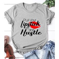 Wholesale Casual Lip Letter Printing Short-sleeved T-shirt Nihaojewelry main image 3