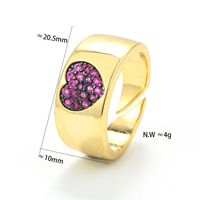 Wholesale Jewelry Heart-shaped Two-color Copper Micro-inlaid Zircon Open Ring Nihaojewelry main image 6