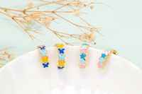 Nihaojewelry Korean Style Color Drip Oil C-shaped Star Butterfly Earrings Wholesale Jewelry main image 4