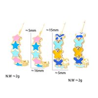 Nihaojewelry Korean Style Color Drip Oil C-shaped Star Butterfly Earrings Wholesale Jewelry main image 5