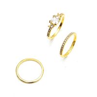 Nihaojewelry Wholesale Jewelry Simple Geometric Alloy Diamond 3-piece Ring main image 5
