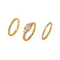 Nihaojewelry Wholesale Jewelry Simple Geometric Alloy Diamond 3-piece Ring main image 6