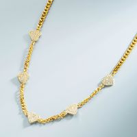 Großhandel Schmuck Kupfer Vergoldete Zirkon Herzförmige Halskette Nihaojewelry main image 3