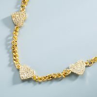 Großhandel Schmuck Kupfer Vergoldete Zirkon Herzförmige Halskette Nihaojewelry main image 4