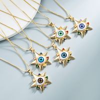 Wholesale Jewelry Demon Eye Copperzircon Star Eye Pendant Necklace Nihaojewelry main image 2