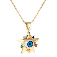 Wholesale Jewelry Demon Eye Copperzircon Star Eye Pendant Necklace Nihaojewelry main image 6