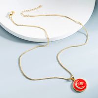 Wholesale Jewelry Copper Dripping Oil  Star Moon Round Necklace Nihaojewelry main image 4