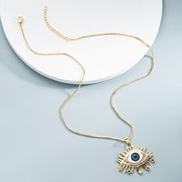 Wholesale Jewelry Copper Inlaid Zircon Eye Pendant Necklace Nihaojewelry main image 3