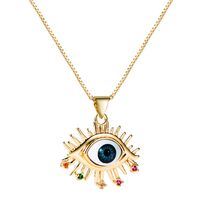 Wholesale Jewelry Copper Inlaid Zircon Eye Pendant Necklace Nihaojewelry main image 6