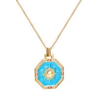 Wholesale Jewelry Geometric Moon Sun Pendant Copper Necklace Nihaojewelry main image 6