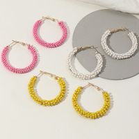 Nihaojewelry Ethnic Style Color Rice Bead C-shaped Earrings Wholesale Jewelry main image 3