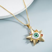 Wholesale Jewelry Demon Eye Copperzircon Star Eye Pendant Necklace Nihaojewelry sku image 1