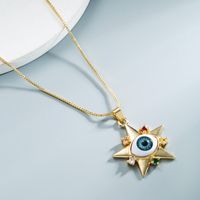 Wholesale Jewelry Demon Eye Copperzircon Star Eye Pendant Necklace Nihaojewelry sku image 2