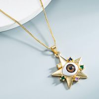 Wholesale Jewelry Demon Eye Copperzircon Star Eye Pendant Necklace Nihaojewelry sku image 4