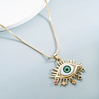Wholesale Jewelry Copper Inlaid Zircon Eye Pendant Necklace Nihaojewelry sku image 1