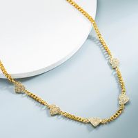 Wholesale Bijoux Collier En Forme De Coeur Zircon Plaqué Or Cuivre Nihaojewelry sku image 1