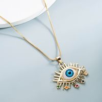 Wholesale Jewelry Copper Inlaid Zircon Eye Pendant Necklace Nihaojewelry sku image 2